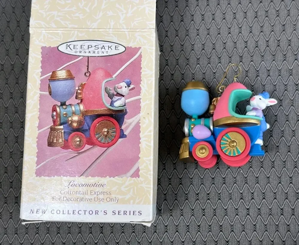 Vintage Hallmark Keepsake Locomotive Cottontail Express Easter Holiday Ornament